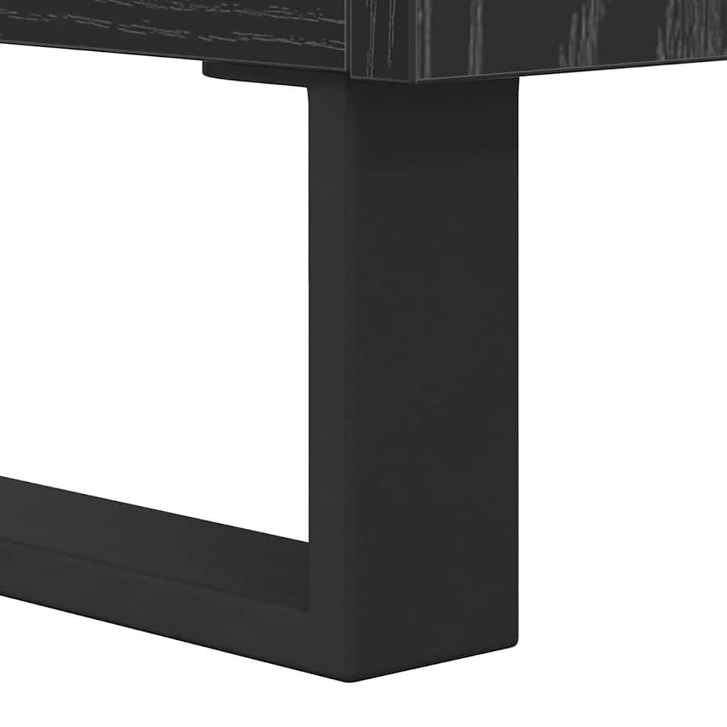 TV Stand Black Oak Effect 100 x 34.5 x 44.5 cm
