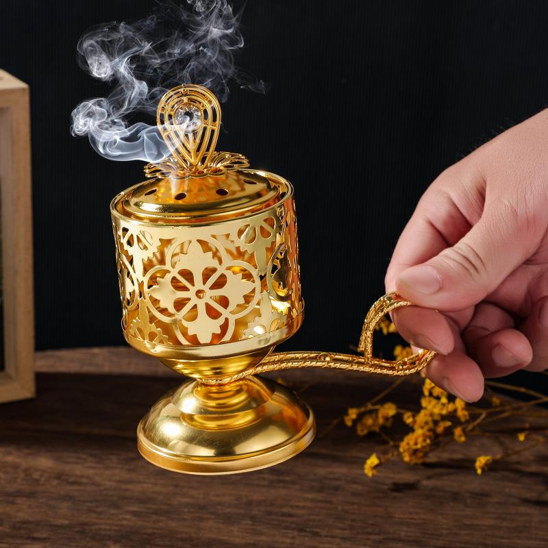 Ausgeschnittene Kohle-Räucherschalen Kreativer Eisenkunst-Kegelräucherständer Für Aromatherapie Nahöstlicher Arabischer Räucherkessel