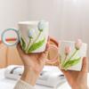 Ins High Value Tulip Mug Niche Design Sense Ceramic Cup for Girls Drinking Water Cup Coffee Cup for Home Use