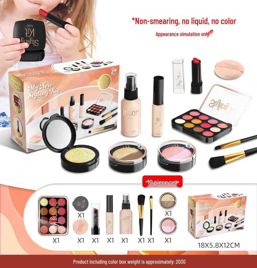 Princess Vanity Table & Chair Set for Kids: Pretend Play Makeup Box & Birthday Gift