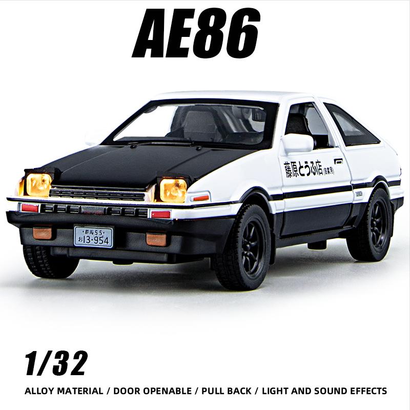 1:32 Ae86 Metalllegierung Spielzeugauto Diecasts Fahrzeuge Dekoration Modell Miniaturmaßstab Sammeln Geschenk Kinder Junge Rückzieher Geräusch Licht