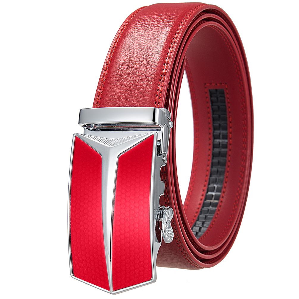 Men'S Belt, Automatic Buckle Cowhide Belt Casual Business Ly36-1314-1