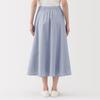 MUJI Women's Cool Flared Skirt, BE1VTA5S, Sax Blue Stripe, Size M