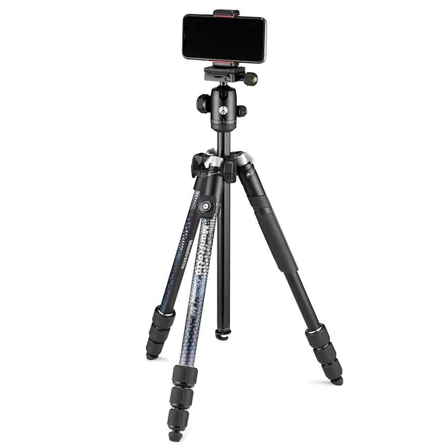 

Manfrotto Element MII Smartphone Tripod 4 Bluetooth 8kg Load Carrying Bag Ideal for Travel and Presentations Kit, Black, Sections, MKELMII4BMB-BH, чёрный