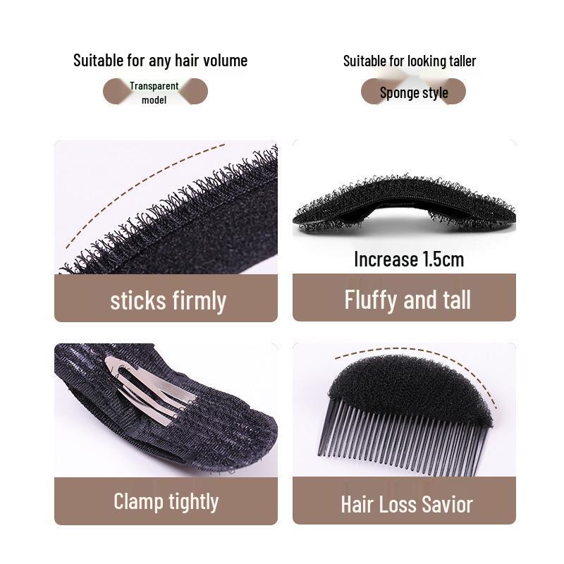 Korean Style Hair Volumizing Pad - Skull Height Enhancer & Fluffy BB Clip