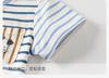 David Bella Children's Short Sleeved T-shirt Summer Outfit Boys' Pure Cotton Base Shirt Boys' Baby Striped Top