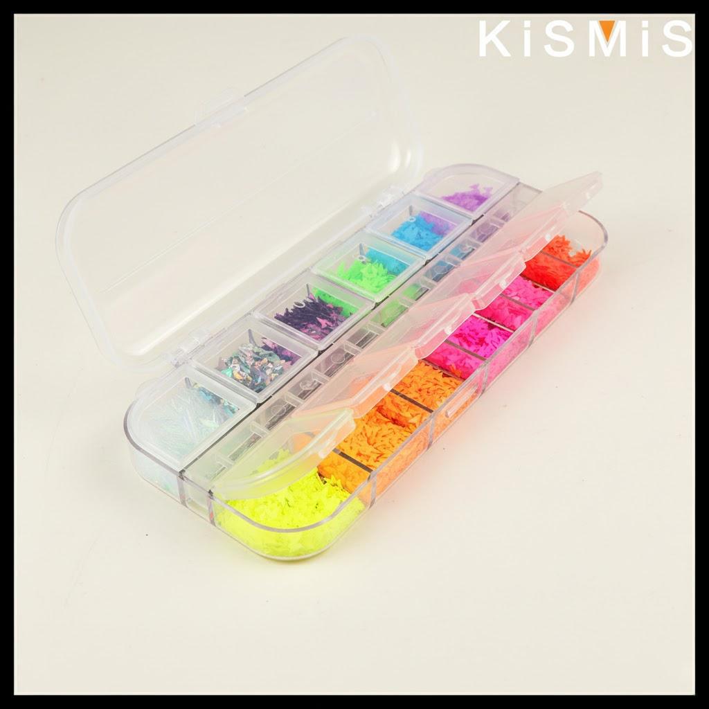

12 Colors Laser Butterfly Sequins Nail Art Accessories Fluorescent Butterfly Glue for Spring Summer