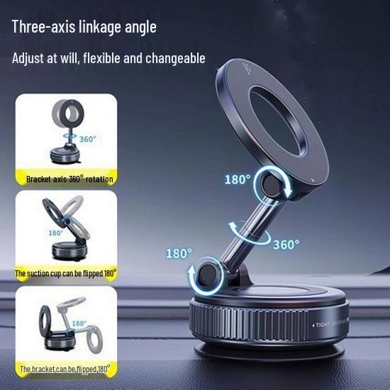 Magnetic Car Phone Holder with Vacuum Suction Cup K007 Cool Black - Vacuum