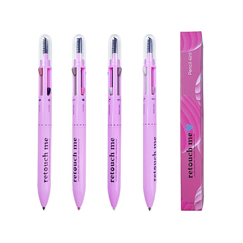 4-in-1 Makeup Pen: Lipliner, Highlighter, Eyeliner & Eyebrow Pencil in Four Colors