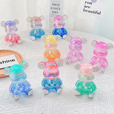 Průhledná socha zvířecího medvěda panenka Domácí dekorace do obývacího pokoje Řemeslná socha