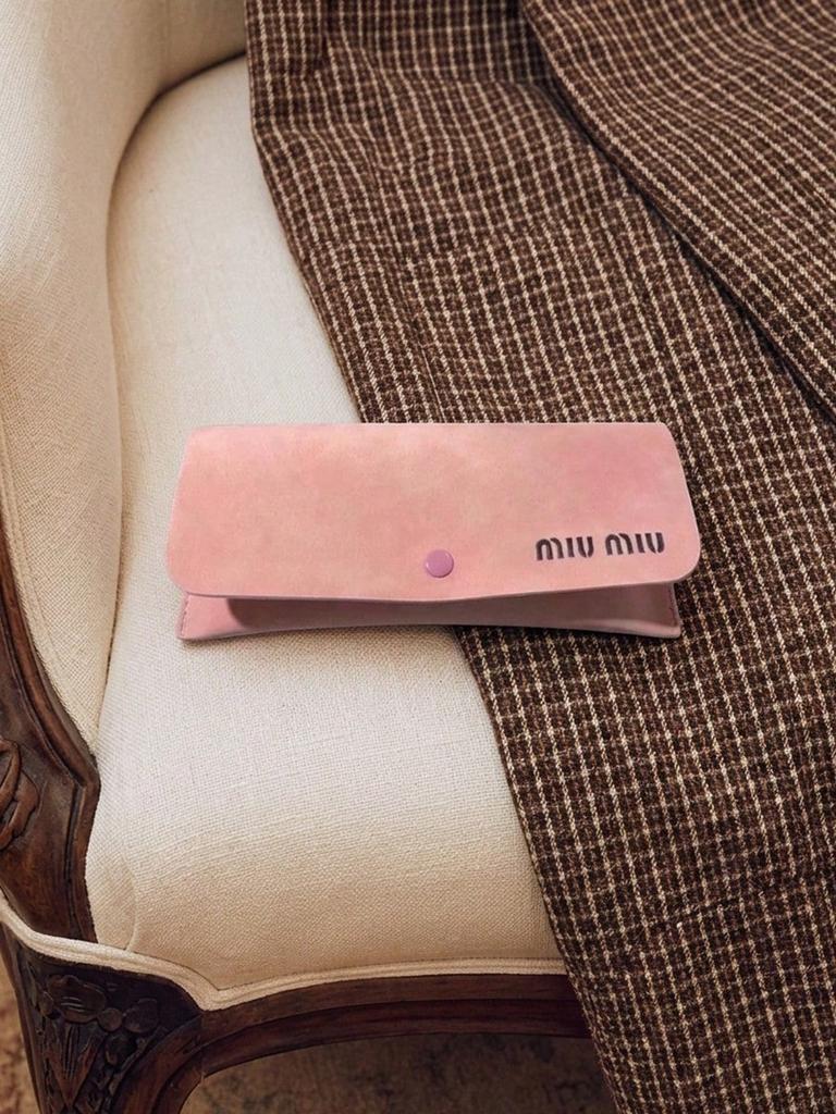 MIU MIU Pink Leather Eyeglasses Case Set