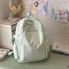 Summer New Water Canvas Bag Literary Japanese Female Lazy Wind Small Backpack Simple Solid Color Female Backpack
