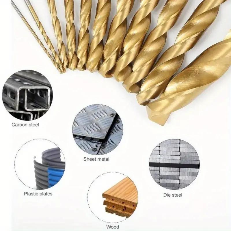 99Pcs Titanium Drill Bit Set High-Speed Steel Drill Bits for Steel Plate Wood Plastic Metal Copper Alloy Woodworking Hole Opener