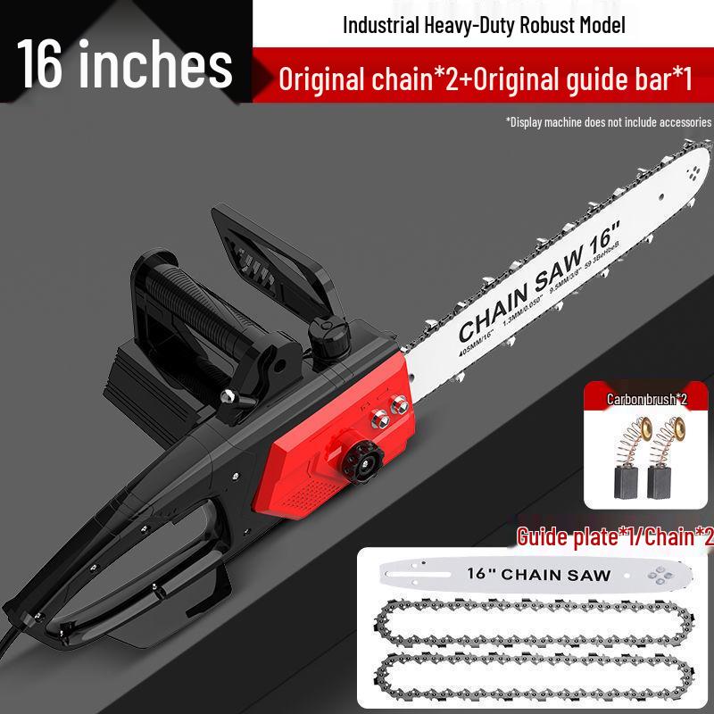 16-Inch Corded Electric Chainsaw: Handheld, Large Capacity for Household and Outdoor Use