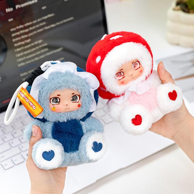 14Cm Mushroom Girl Vinyl Plush Toys Cute Fungi Fairy Stuffed Doll Soft Kawaii Forest Toy For Kids Creative Gifts Bag Pendant