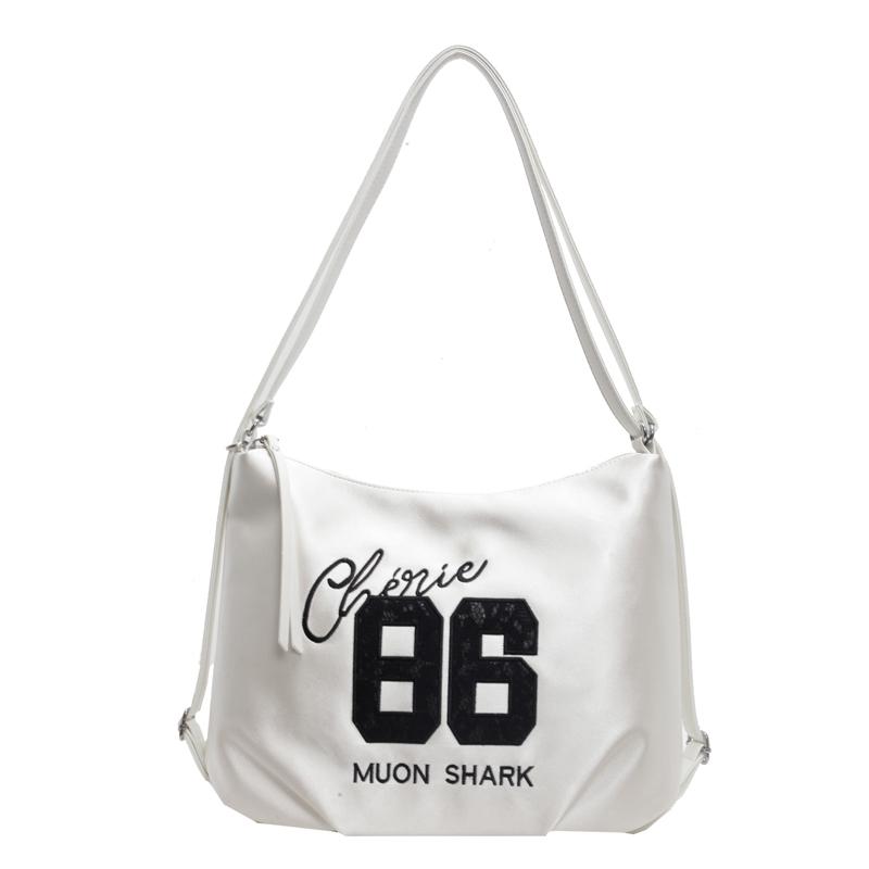 Geantă de umăr Geantă de tote cu scrisoare în stil colegiu pentru femei Rucsac de damă