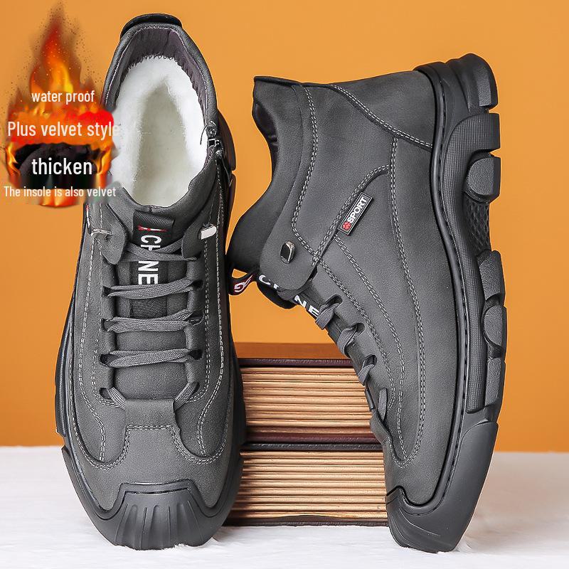 Men's Northeast High-Top Waterproof Snow Boots - Winter Warm, Plus Velvet, Trendy, and Protective.