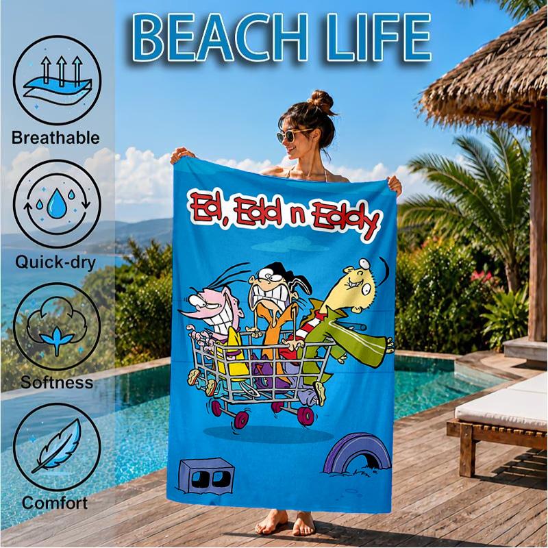 Ed Eddy Mystery Beach Towel, Microfiber Beach Towel, Perfect For Pool, Beach, Travel, Home Decor Beach Party Fan Gifts