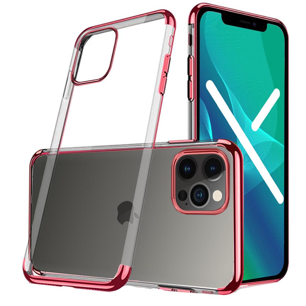 Electroplated Frame Case for iPhone 13 Pro Max - Red