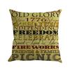 Super Soft Independence Day Linen Pillowcase Sofa Pad Set Home Decoration