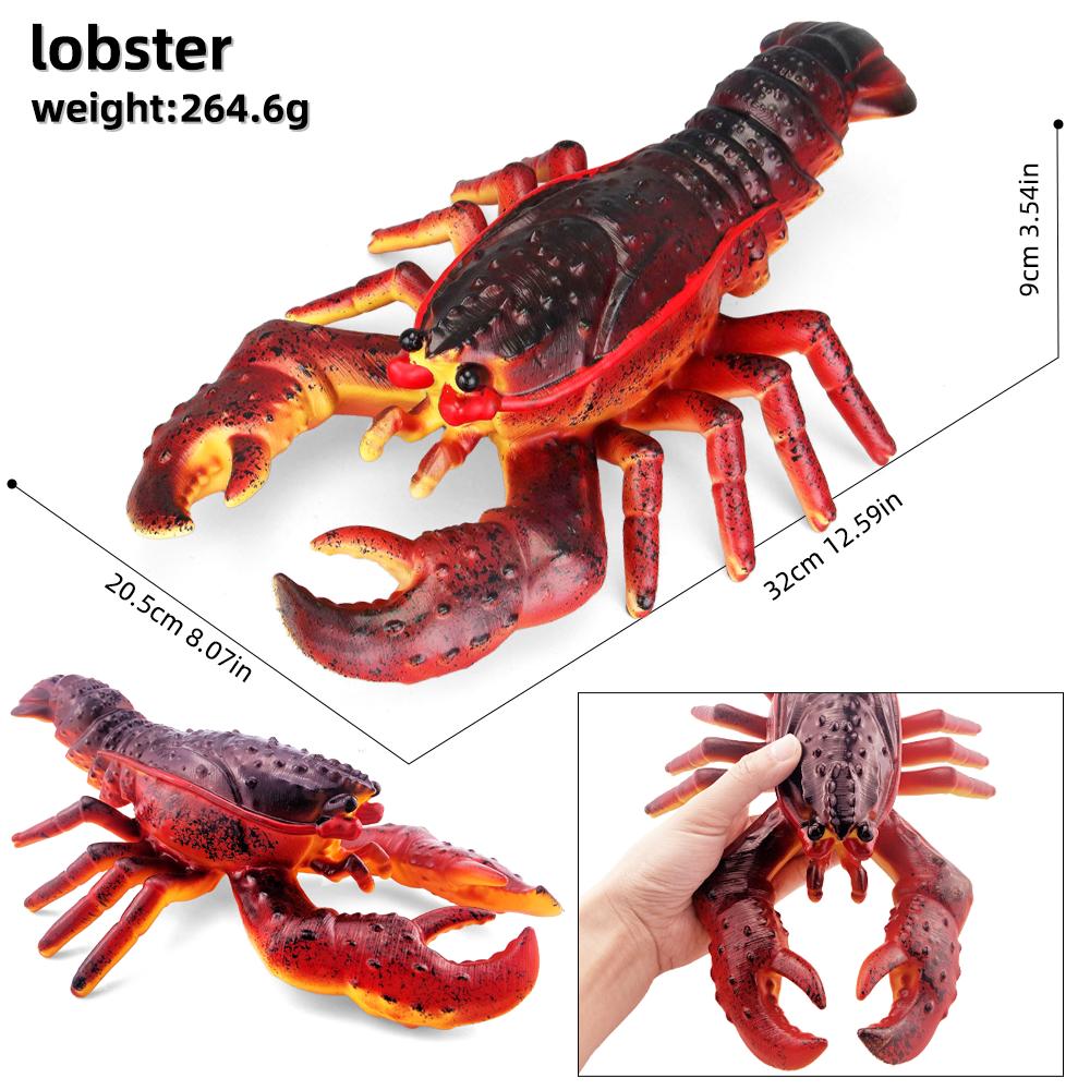 Simulated Marine animal model crab lobster starfish turtle underwater world Marine life Children's educational toy modelset toy