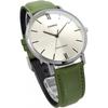 Casio Men S Quartz Watch Silver   Green Leather Band Mtp Vt01l 3b