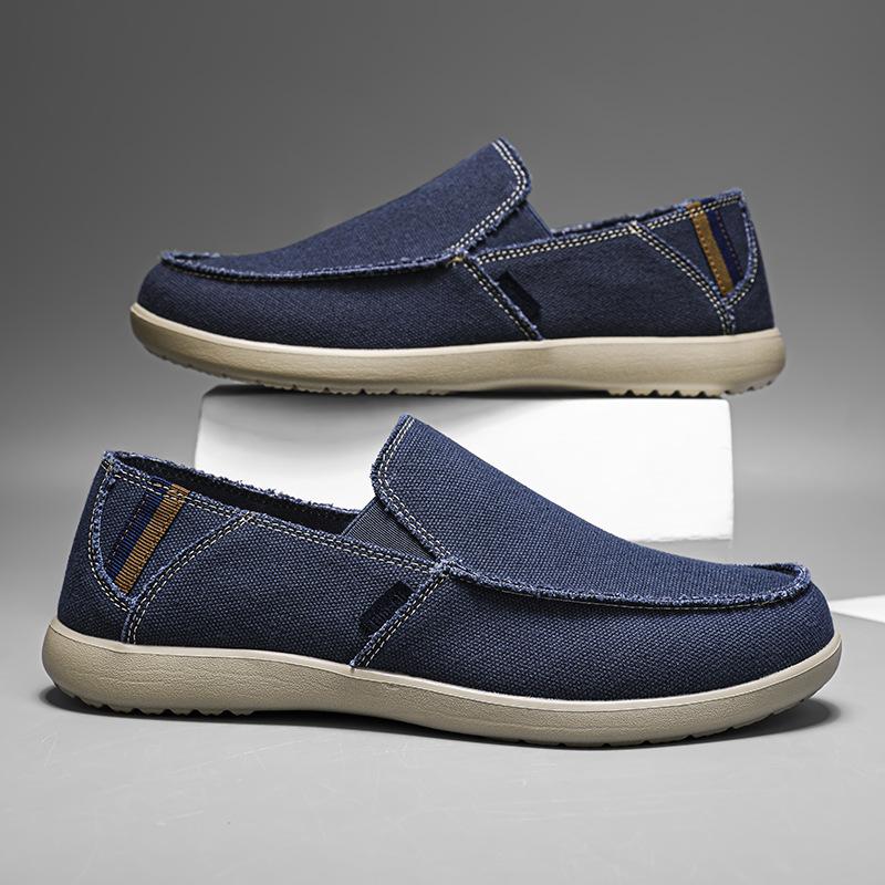 Retro style simple low-top flat shoes large size men's foot canvas shoes fashion casual lazy shoes