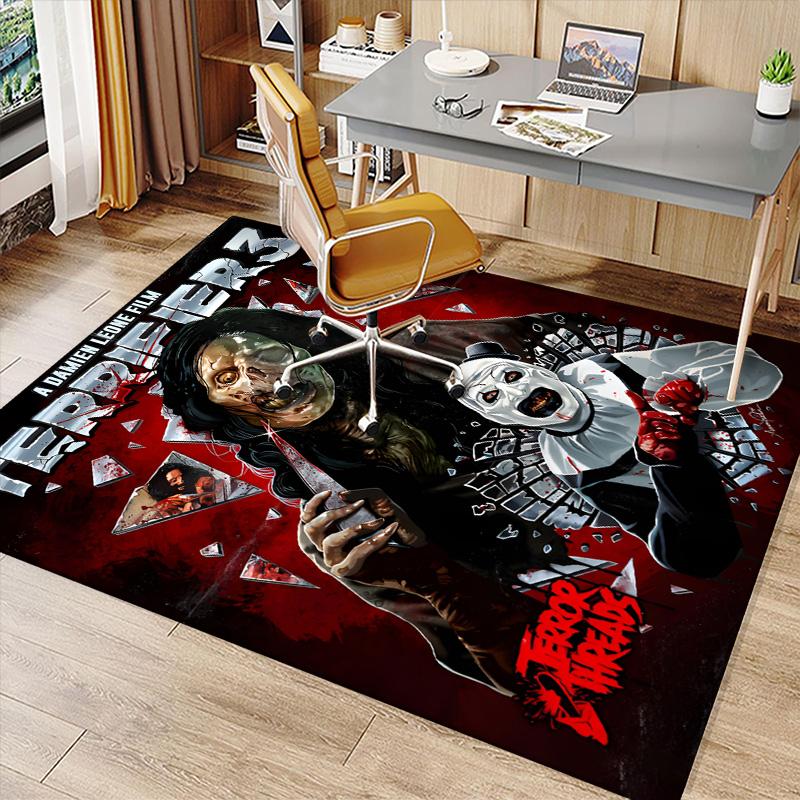 Art the Clown Terrifier5 Printed Absorbent Washable Carpet, Non-Slip Bathroom Mats, Kitchen Rugs, Yoga Mat,Living Room Entrance, Camping Picnic Rugs