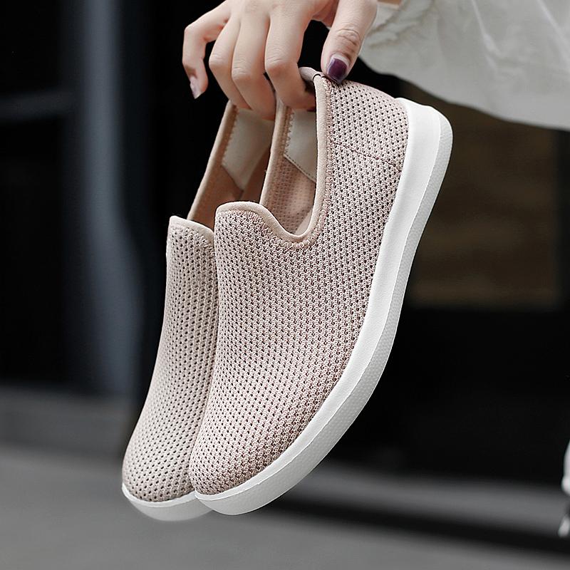 Fashion Anti-skid Casual Flats Shoes for Women Lightweight Slip-on Footwear Soft Comfort Wear-resistant Shoes Fashion Big Size 42