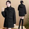 Women's 2025 Winter Plus Size Stylish Loose Mid-Length Down Jacket with Thick White Duck Down Filling.