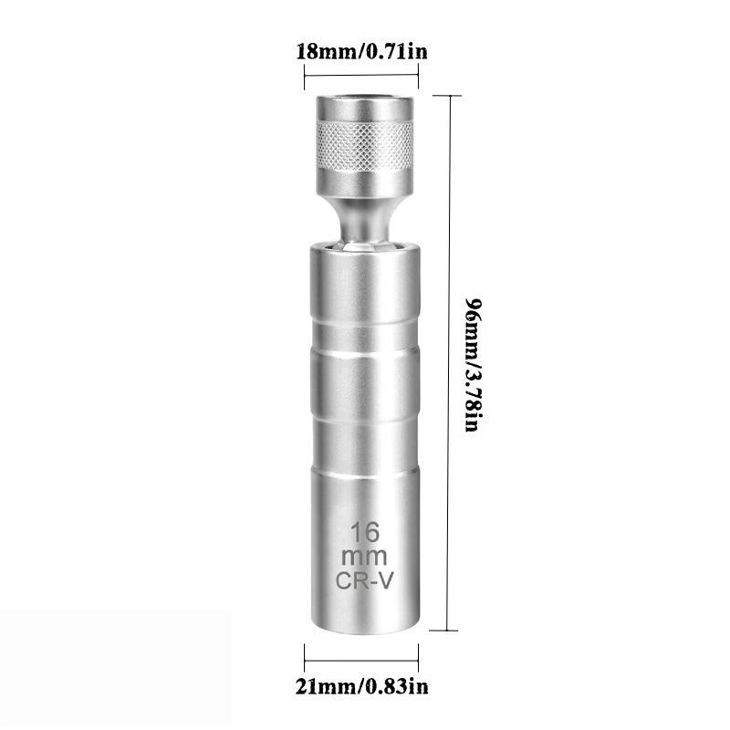 Universal 14mm/16mm Thin-Walled Magnetic Spark Plug Socket with Joint for Car Repair