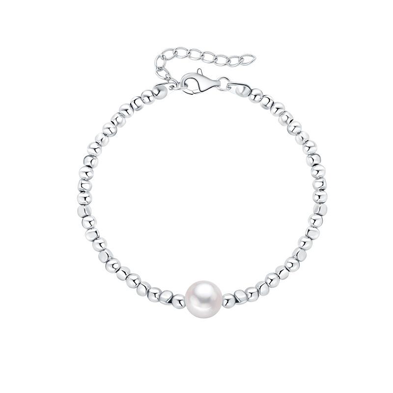 Elegant 925 Sterling Silver Freshwater Pearl Bracelet for Women 925 Sterling Silver