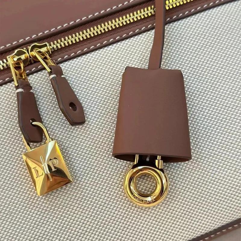 Stylish Crossbody Shoulder Bag Temperament All-in-one Luxury Color Contrast Design Tote Vintage Box-shaped Leather Crossbody Bag