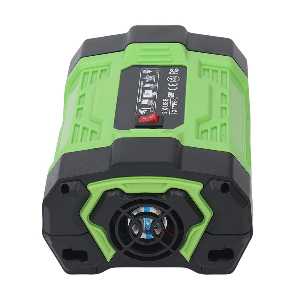 Car Power Inverter 200W 12V DC to 110V AC Car Inverter Converter with 2 USB 2 Type C 2 Sockets