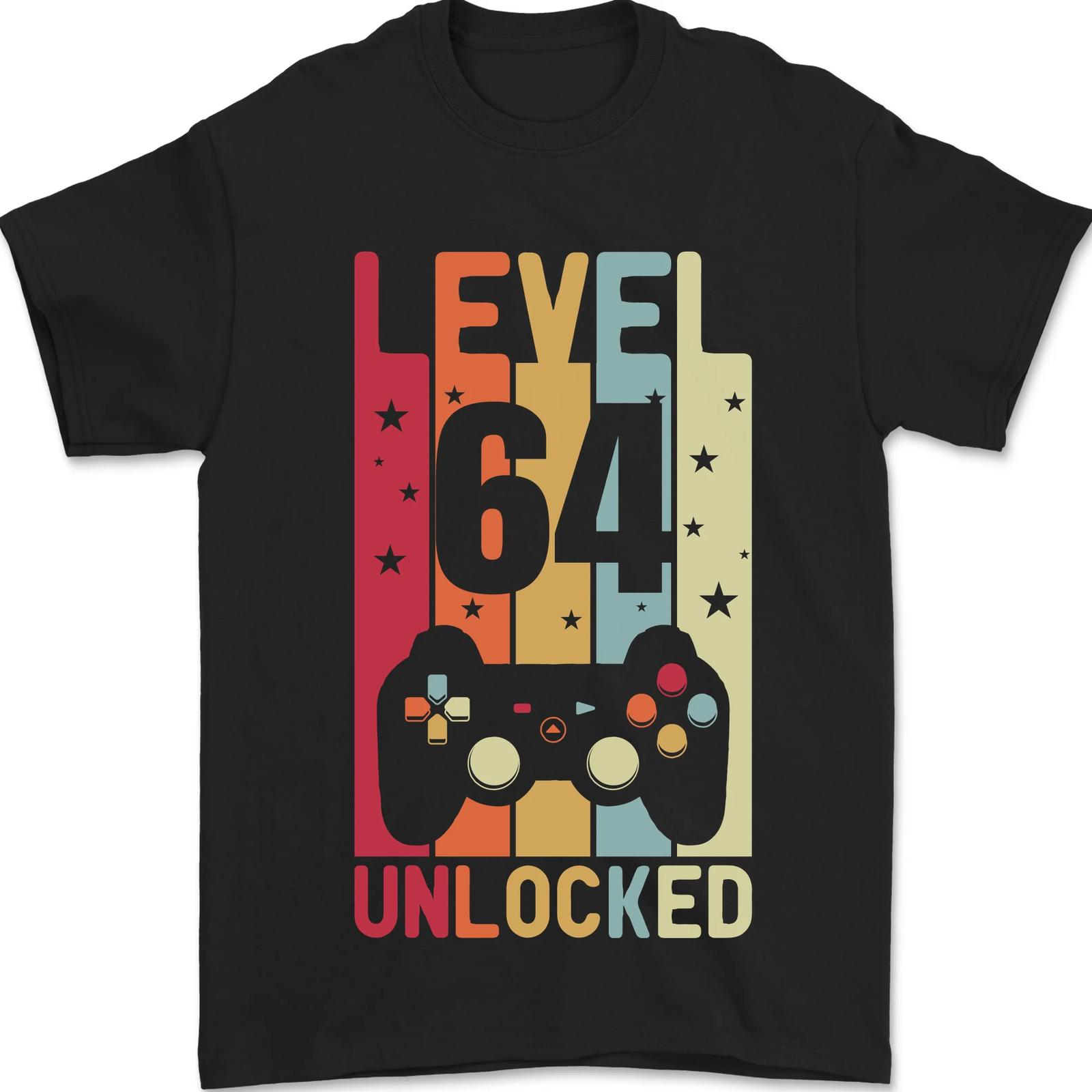 64th Birthday 64th Level Give Rope Gamming Men s 100% Cotton T-Shirt- M