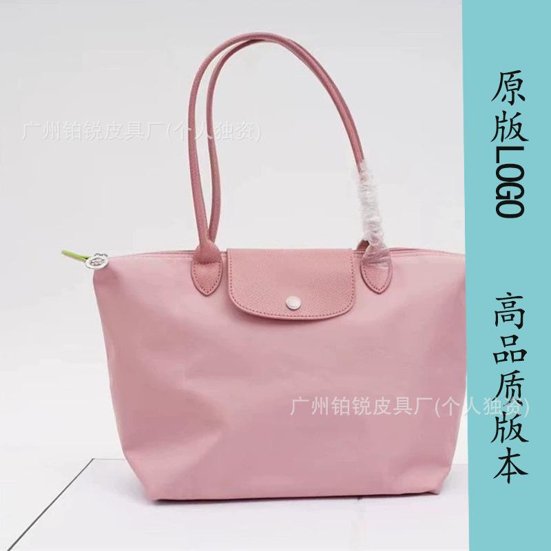 Dragon Inlaid Week Nylon Leather Handbag Embroidery Large Capacity Tote Bag Waterproof Folding Shoulder Bag Women