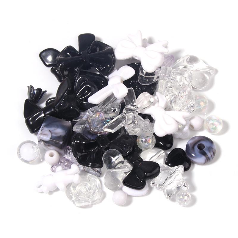 

Набор акриловых мультяшных бусин: Аксессуары для самодельного шнурка для телефона, случайная смесь 50g/bag (approx. 40-50 beads) чёрный