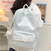 Schoolbag female ins wind Japanese primary school students high value Korean backpack junior high school students niche simple lace backpack