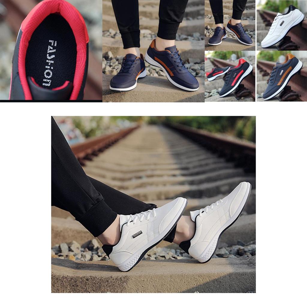 Premium Quality Men's Shoes Artificial Leather Casual Sneakers Trainers With Timeless Design