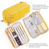 Large Capacity Pencil Case 3 Compartment Pouch Pen Bag for School Teen Girl Boy Men Women,Yellow