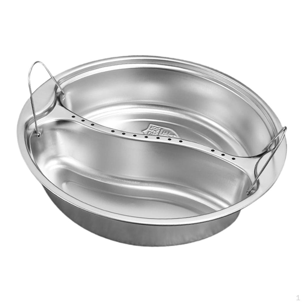 Divided Food Steamer Tray Cooker Pot Multiuse Easy to Clean Steaming Stackable Round