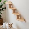 Cat Four Steps Stairway Wall Mounted Wooden Stairs Ladder Climber Shelf Perch for Scratching, Climbing, Jumping and Relaxing