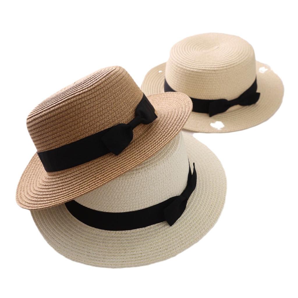 Spring and Summer Korean Version of Straw Hat, British Retro European and American Bows, Flat Top Topper, Sunshade and Sunscreen Beach Hat?