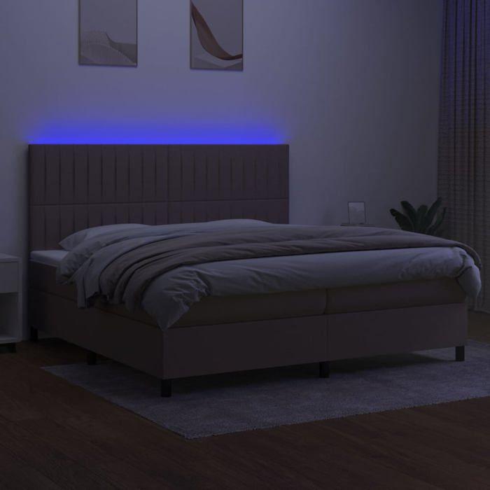 Maison Exclusive - Sommier à lattes de lit et matelas et LED Taupe 200x200cm Tissu