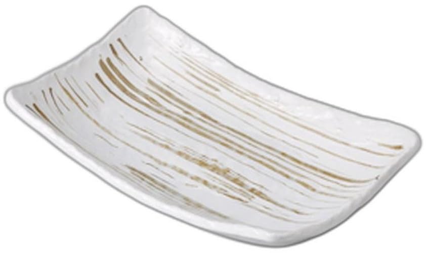 Handmade White Birch Rectangular Plate X X Setomonohonpo Pottery Plate [26.5 16.5 5cm]