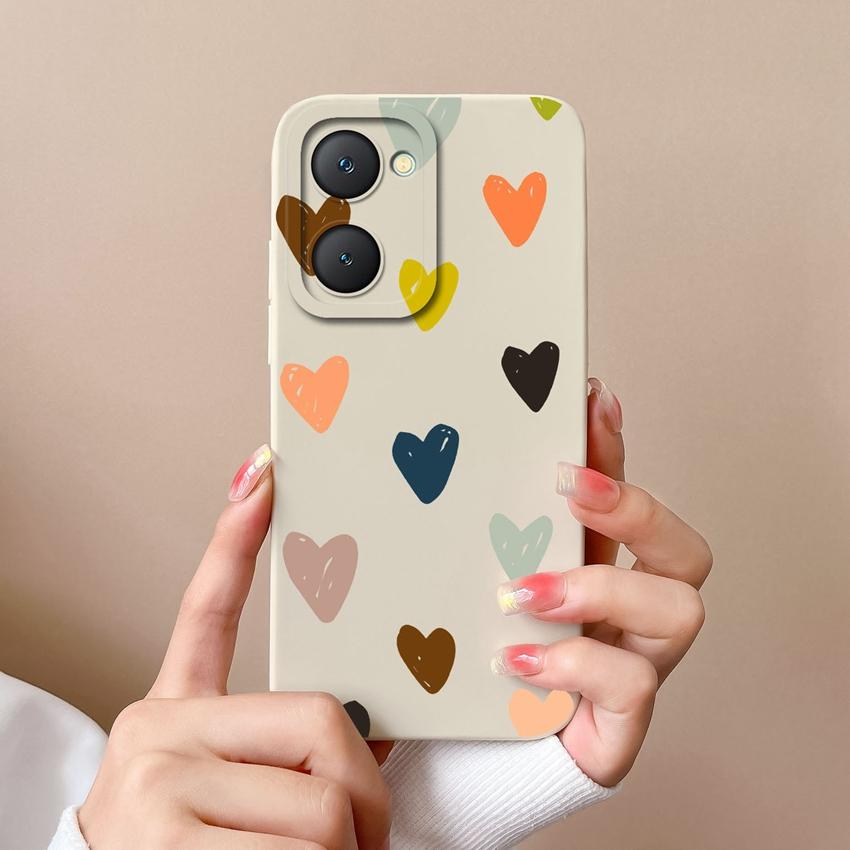 For Vivo Y03t Y02t Y18i Y18t iQOO U5x Z9 Lite Y400 Pro Phone Cover Fashion Love Pattern Soft Silicone Anti Slip Premium Protection Case For Vivo Shell