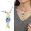 Collier avec Pendentif Poisson Coloré Type Unique Disponible Chaîne Corde en Acier Inoxydable Bijou pour Femmes Enfants Mode