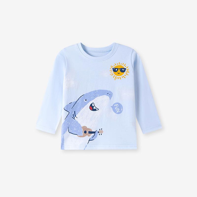 T-shirt Enfant Automne Manches Longues Dessin Animé Garçon T-shirt Mode Bébé Haut