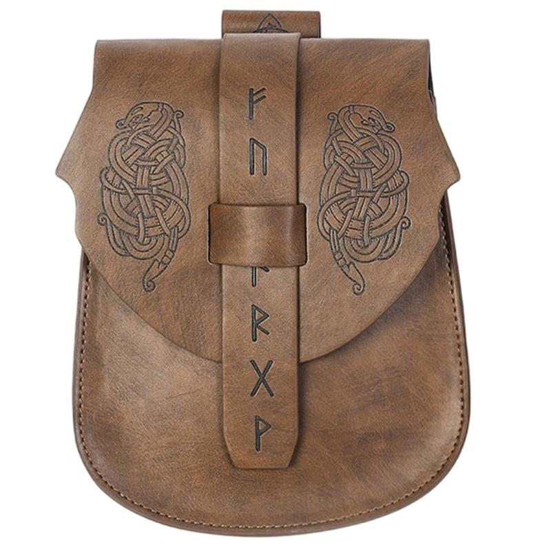 Medieval Style Adjustable PU Leather Waist Bag For Cosplay Costume Accessories And Theme Parties