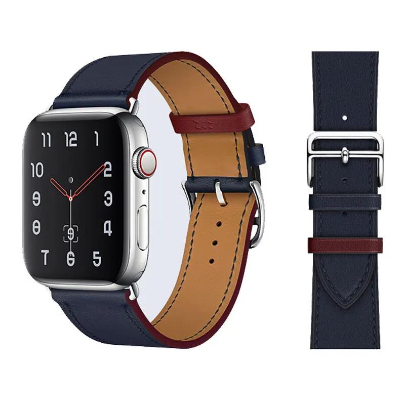 Genuine Leather Bracelet Strap For Apple Watch Band Ultra 49mm 46mm42mm 45mm 41mm 44mm 40mm Bracelet iWatch 11 10 9 8 7 6 5 4 SE